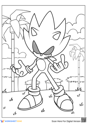 Sonic EXE Coloring Page – Hypnotic Evil Sonic with Spiral Eyes