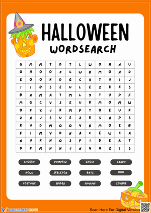 Spooky Halloween Word Search Puzzle