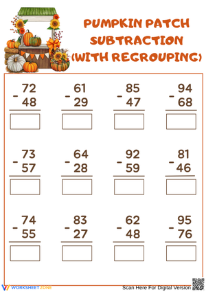 Pumpkin Patch Subtraction with Regrouping