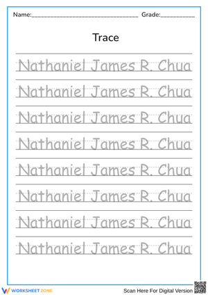 Name Tracing Worksheet for Kids