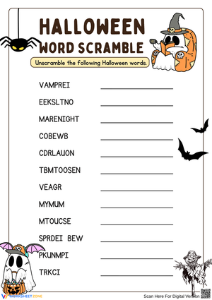 Spooky Halloween Word Scramble