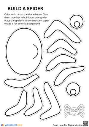 Halloween Build a Spider Craft for Preschool Kids