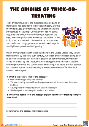 The Origins of Trick-or-Treating Reading Comprehension