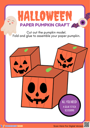 Halloween Paper Pumpkin Craft for Grade 1