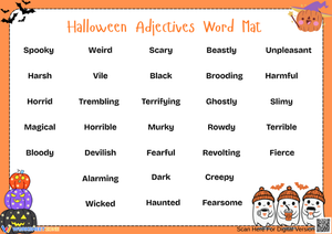 Halloween Adjectives Word Mat