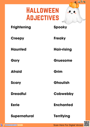 Spooky Fun Halloween Adjectives Word List