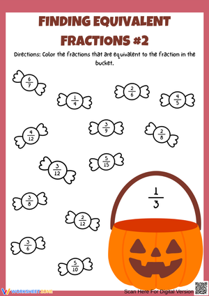 Pumpkin Bucket Fractions Halloween Math Puzzle 
