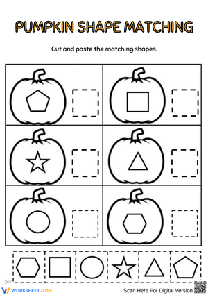 Pumpkin Shape Matching Worksheet