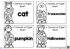 Common or Proper Noun Halloween Worksheet for Kids
