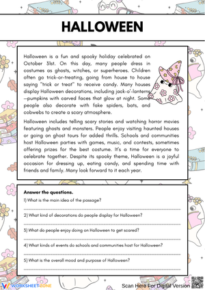 Engaging Halloween Nonfiction Text Features Worksheet