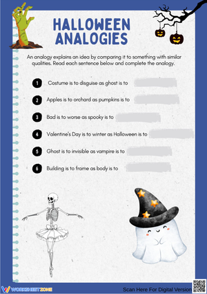 Halloween Analogies Worksheet for Students