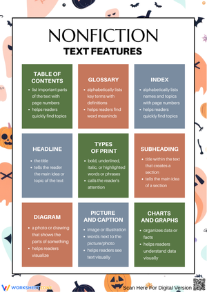 Spooky Key Nonfiction Text Features Worksheet