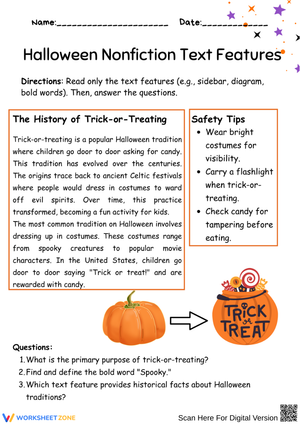 Trick-or-Treat Halloween Nonfiction Text Features