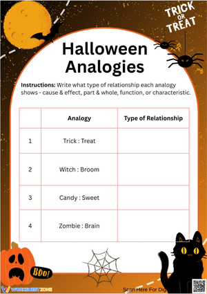 Halloween Analogy Relationships Worksheet
