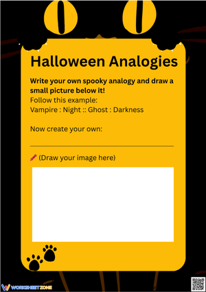 Halloween Analogy Writing & Drawing Worksheet