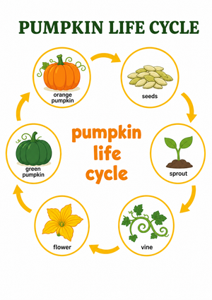 Pumpkin Life Cycle Diagram – Science Learning for Kids