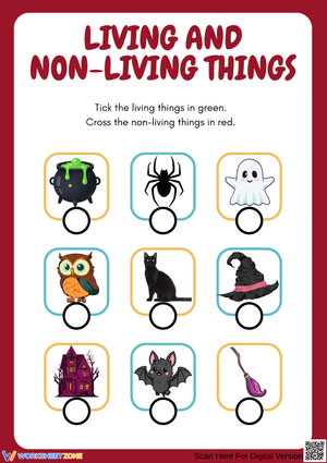 Halloween Living and Non-Living Science Sorting Worksheet