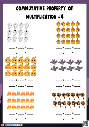Halloween Commutative Property of Multiplication Arrays Practice
