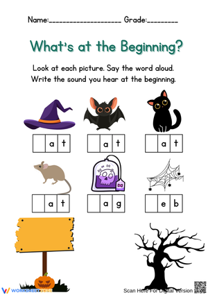 Halloween Phonics – Beginning Sounds Practice