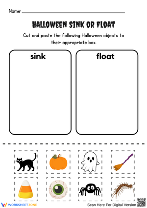Halloween Sink or Float – Hands-On Science Worksheet