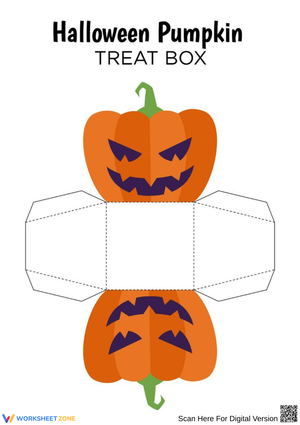 Halloween Pumpkin Treat Box Template for Kids