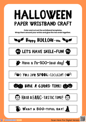 Halloween Paper Wristband Craft Printable
