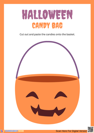 Halloween Candy Bag Craft Printable for Kindergarten