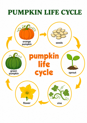 Printable Pumpkin Life Cycle Flashcards | Grade 1 Science