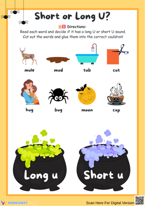 Short or Long U? – Halloween Phonics Sorting Activity