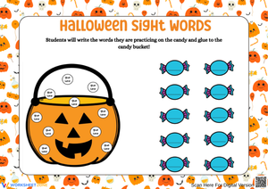 Halloween Sight Words Candy Bucket Activity