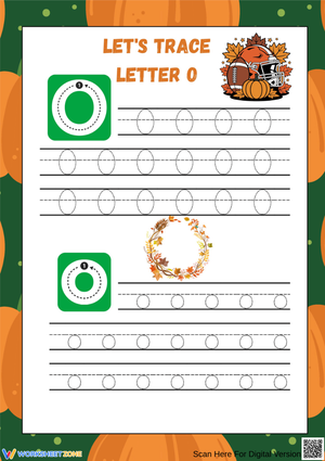 Thanksgiving Letter O Tracing Practice Worksheet