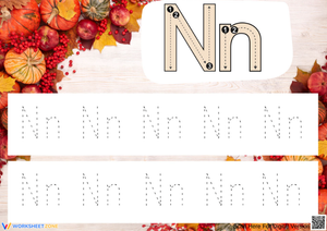 Thanksgiving Letter N Tracing Worksheet