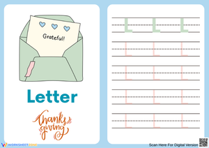 Thanksgiving Letter L Tracing Worksheet – L is for Letter