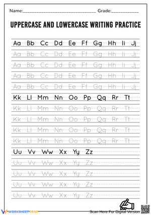 Uppercase and Lowercase Alphabet Handwriting Practice