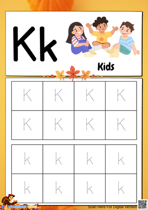 Letter K Tracing Worksheet – K is for Kids