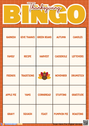 Engaging Thanksgiving Vocabulary Bingo for Kids
