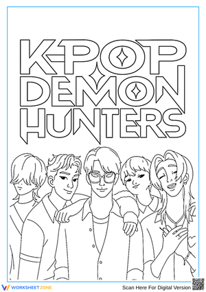 K-Pop Demon Hunters Squad Coloring Adventure