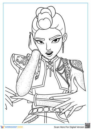 Zoey K-Pop Demon Hunters Coloring Page