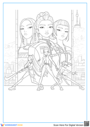 K-Pop Demon Hunters Poster Coloring Page
