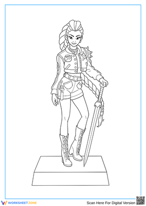 Rumi K-Pop Demon Hunters Hero Coloring Page