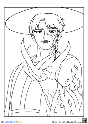 K-Pop Demon Hunters Samurai Warrior Coloring Page
