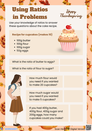 Thanksgiving Math Worksheet: Using Ratios in Real-Life Problems