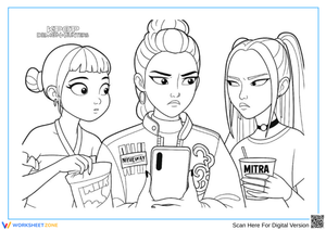 K-Pop Demon Hunters Coloring Page – Phone Reaction Moment