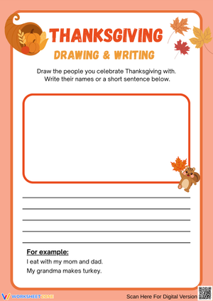 Thanksgiving Drawing and Writing for Kindergarten