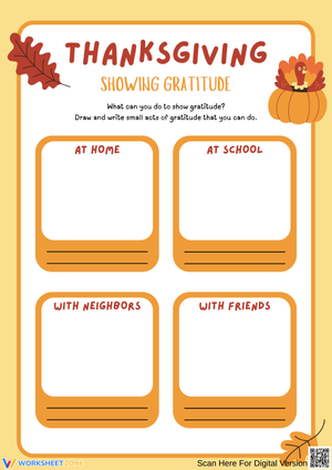 Thanksgiving Showing Gratitude Worksheet
