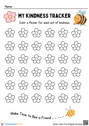 My Kindness Tracker Worksheet – Encourage Good and Bad Choice Reflection
