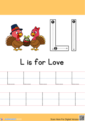 Letter L Tracing Worksheet – L is for Love