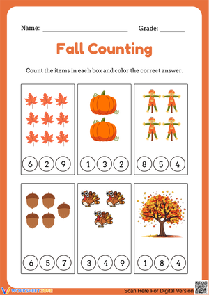 Thanksgiving Counting Activity for Kindergarten