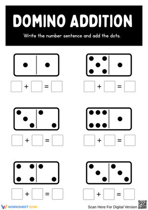 Domino Addition Worksheet – Fun Addition Within 10 Practice