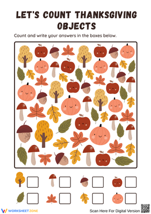 Thanksgiving Counting Worksheet – Fun Math Activity for Kindergarten